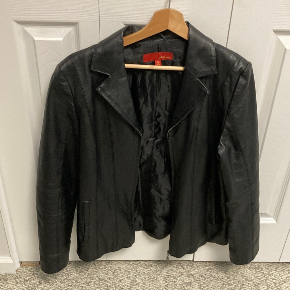 Black leather jacket
